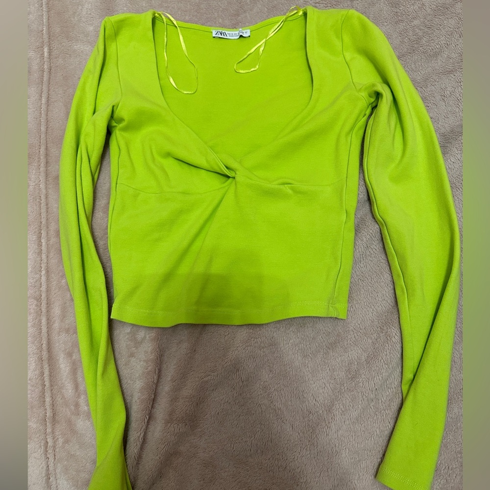 Zara long sleeve crop top